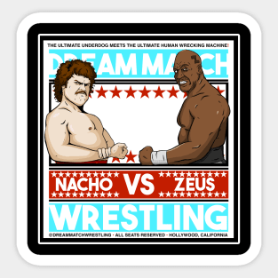 Nacho vs Zeus Sticker